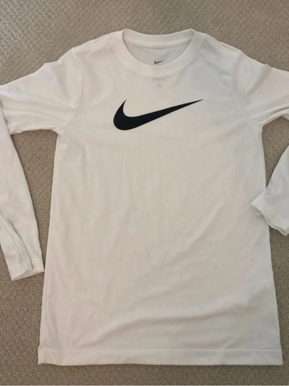 Boys (youth) Nike Long Sleeve Tops - Black, White, Gray - Swoosh Logo